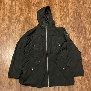 Men's Black Hooded  rain Jacket